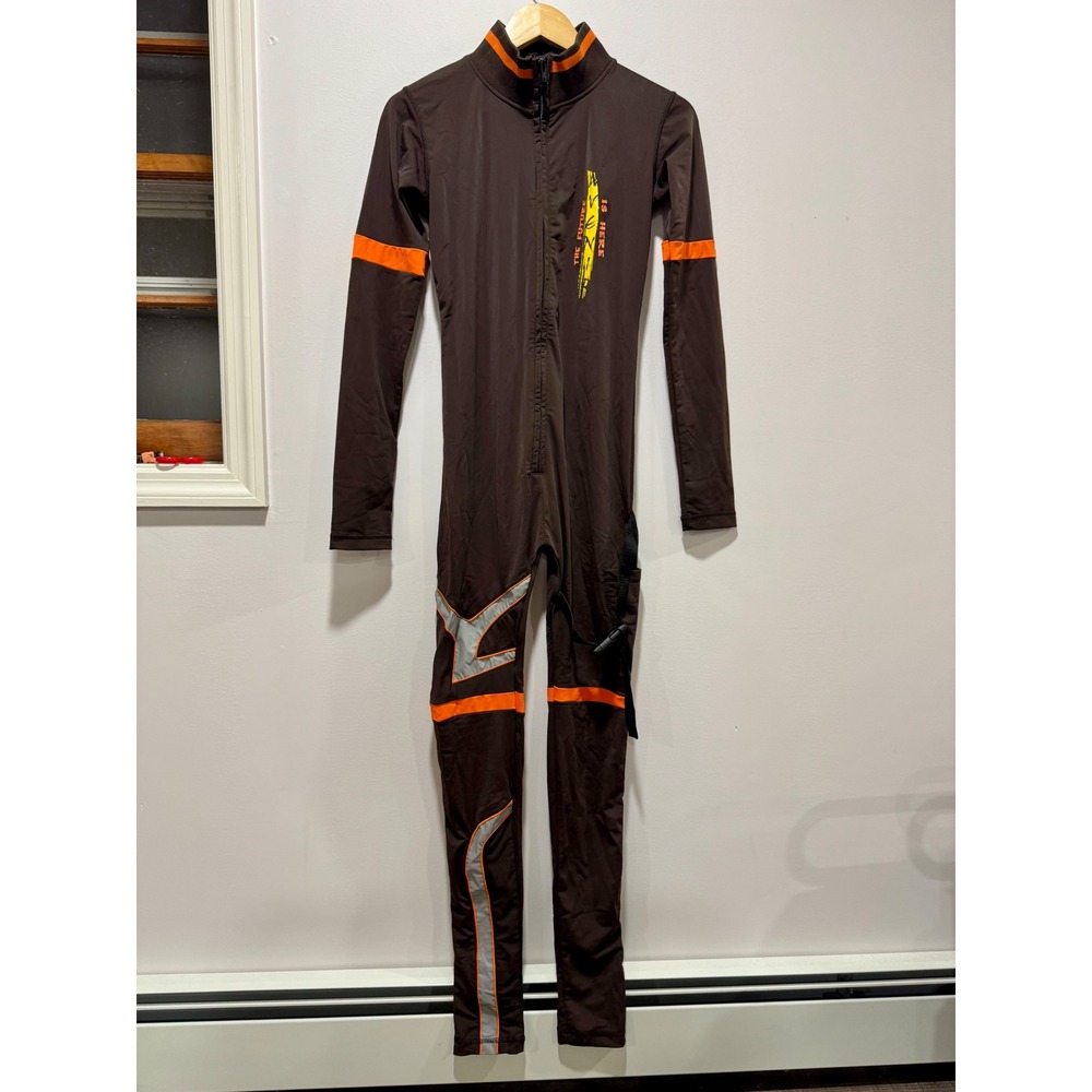 Avenir The Future Is Here Brown Orange Techwear Bodysuit Jumpsuit Mens M NWT